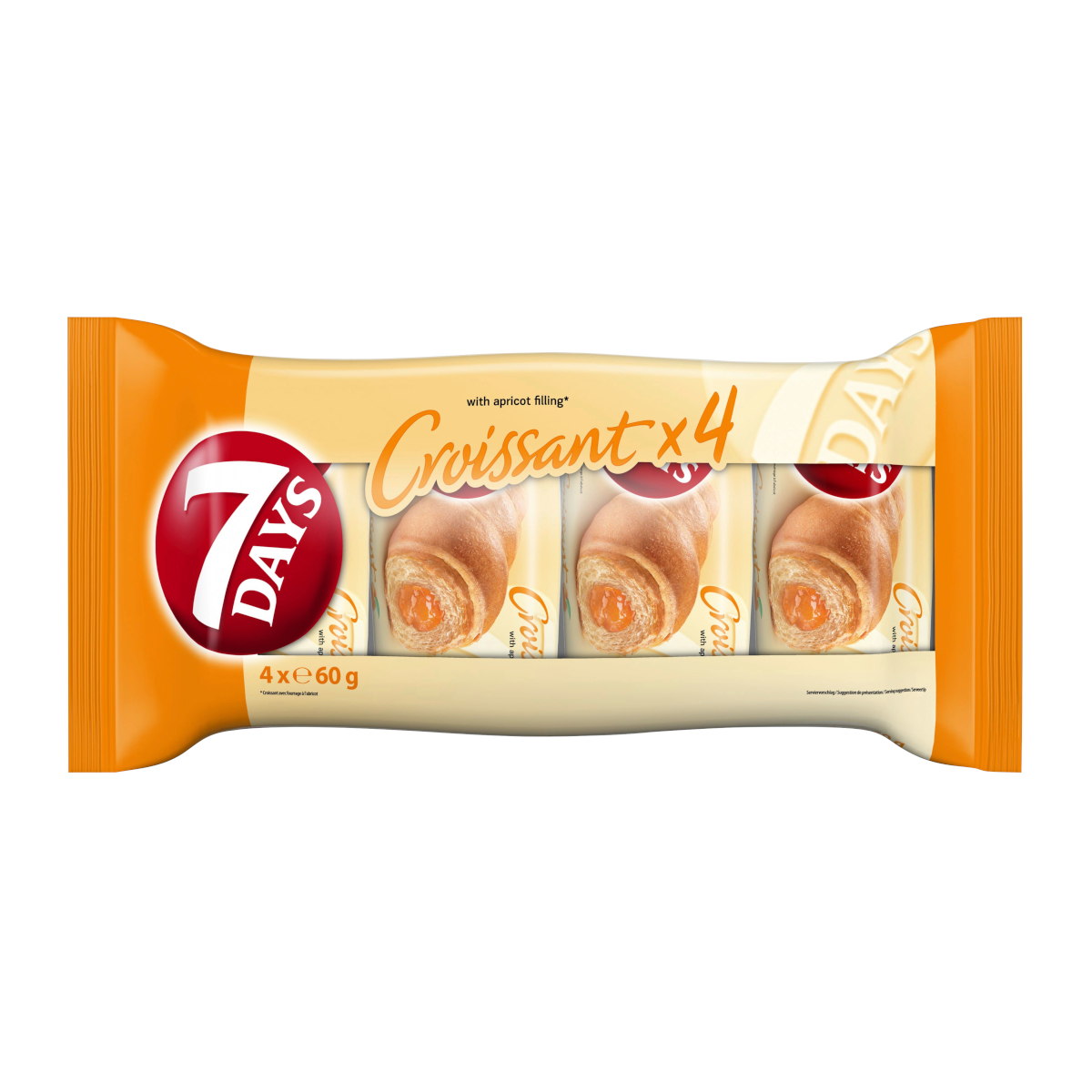 7Days Croissants Aprikose mit fruchtiger Note 4x60g Packung 240g