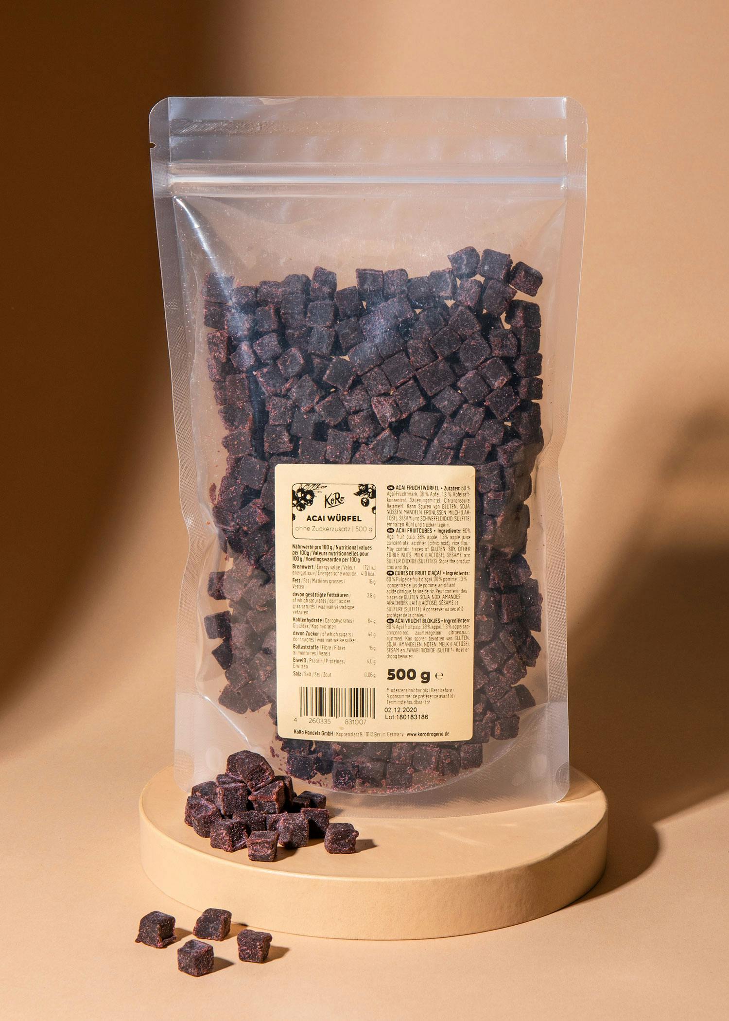 Açaí cubes without added sugar 500g