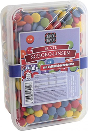 Agilus Bunte Schokolinsen Dragiert mit leckerer Vollmilch 900g