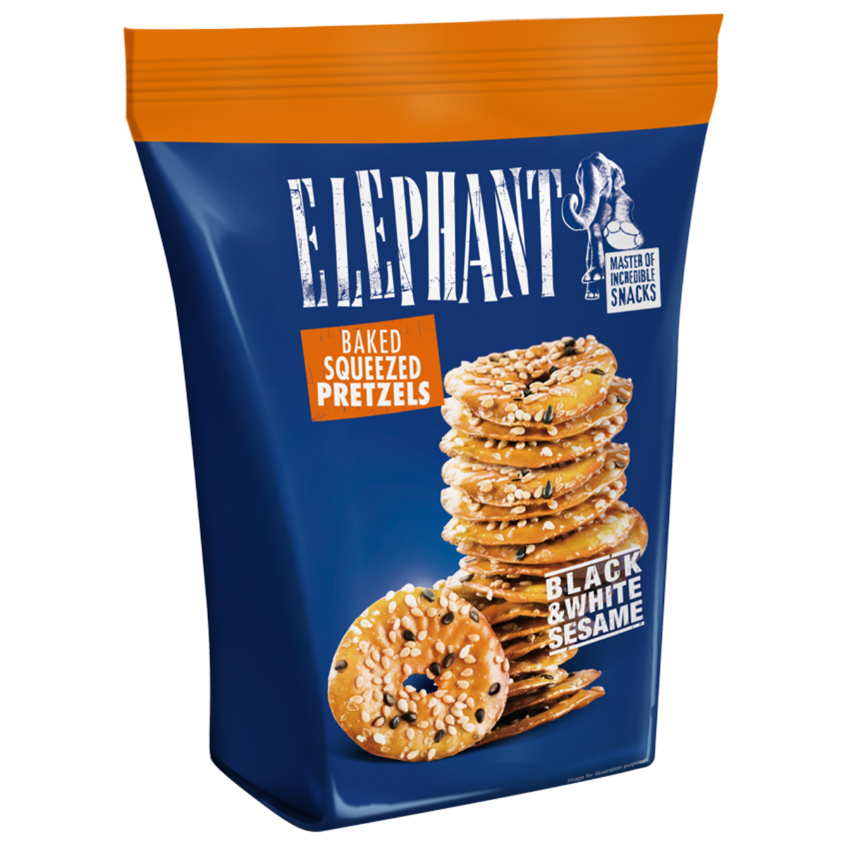 Alka Elephant Baked Squeezed Pretzels Black and White Sesam 80g