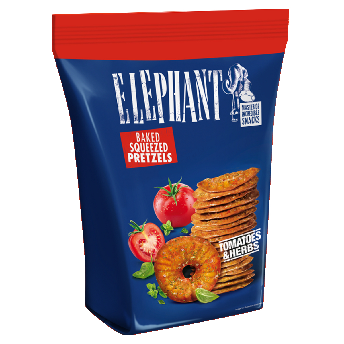 Alka Elephant Squeezed Pretzels Tomatoes Herbs Laugengebäck 70g