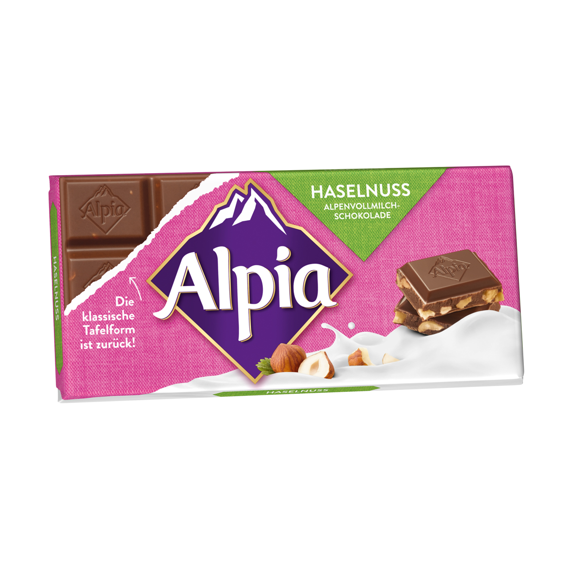 Alpia Alpenmilch Tafelschokolade mit gehackten Haselnüssen 100g