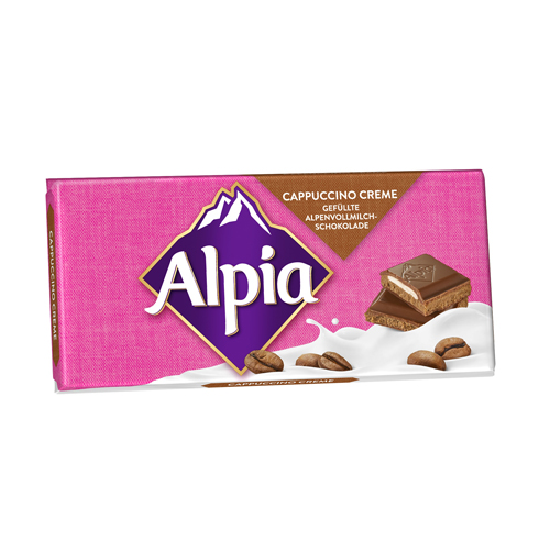 Alpia Cappuccino Creme gefüllte Alpenvollmilchschokolade 100g