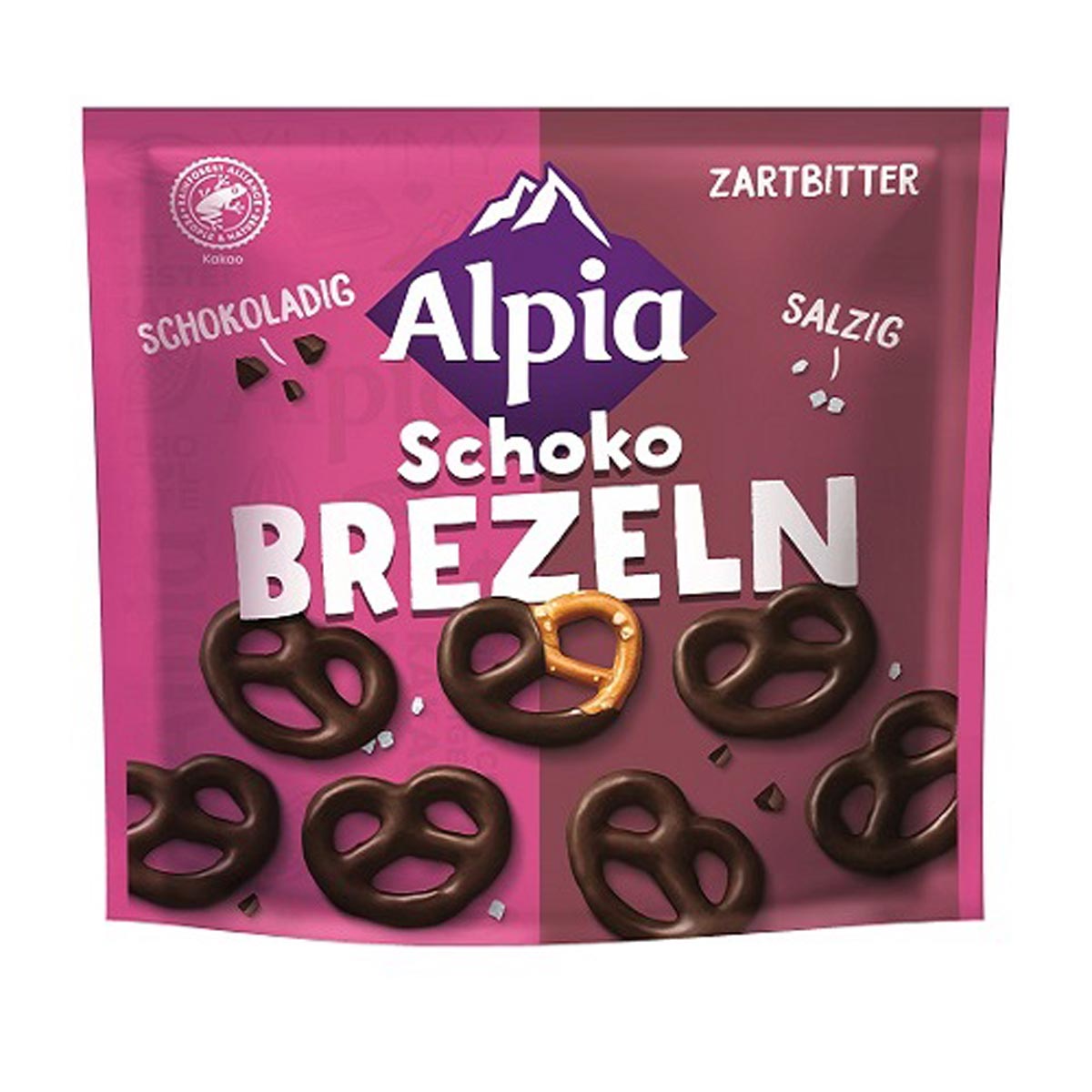 Alpia Schoko Brezeln Zartbitter salziges Brezeln in Schokolade 140g