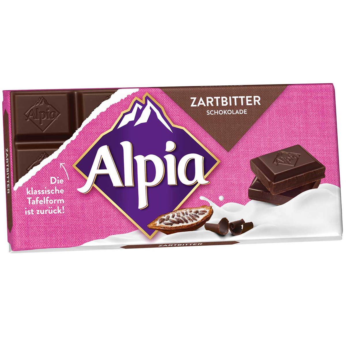Alpia Zartbitter Schokolade mit zartschmelzendem Geschmack 100g