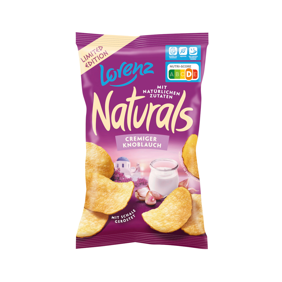 Bahlsen Naturals Cremiger Knoblauch Kartoffelchips Packung 95g