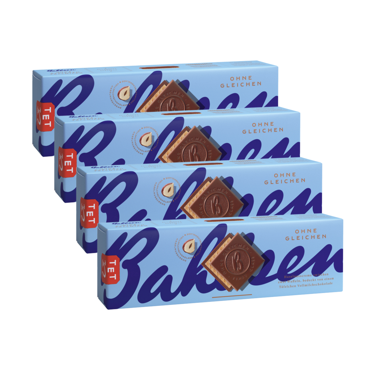 Bahlsen ohne Gleichen Waffel mit Vollmilchschokolade 4er Pack 125g