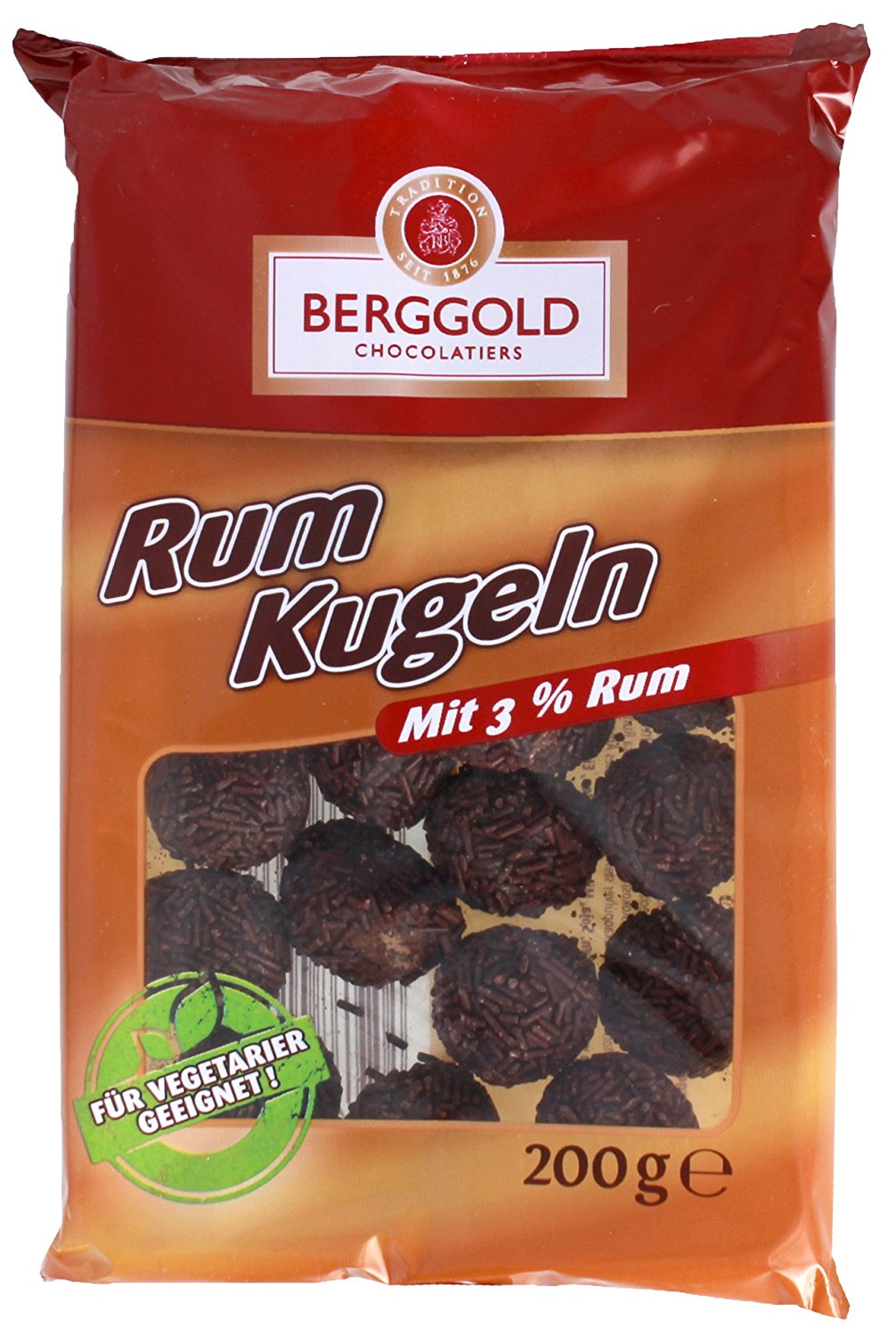 Berggold Streuselkugeln Rumkugeln mit 3 Prozent Rum vegetarisch