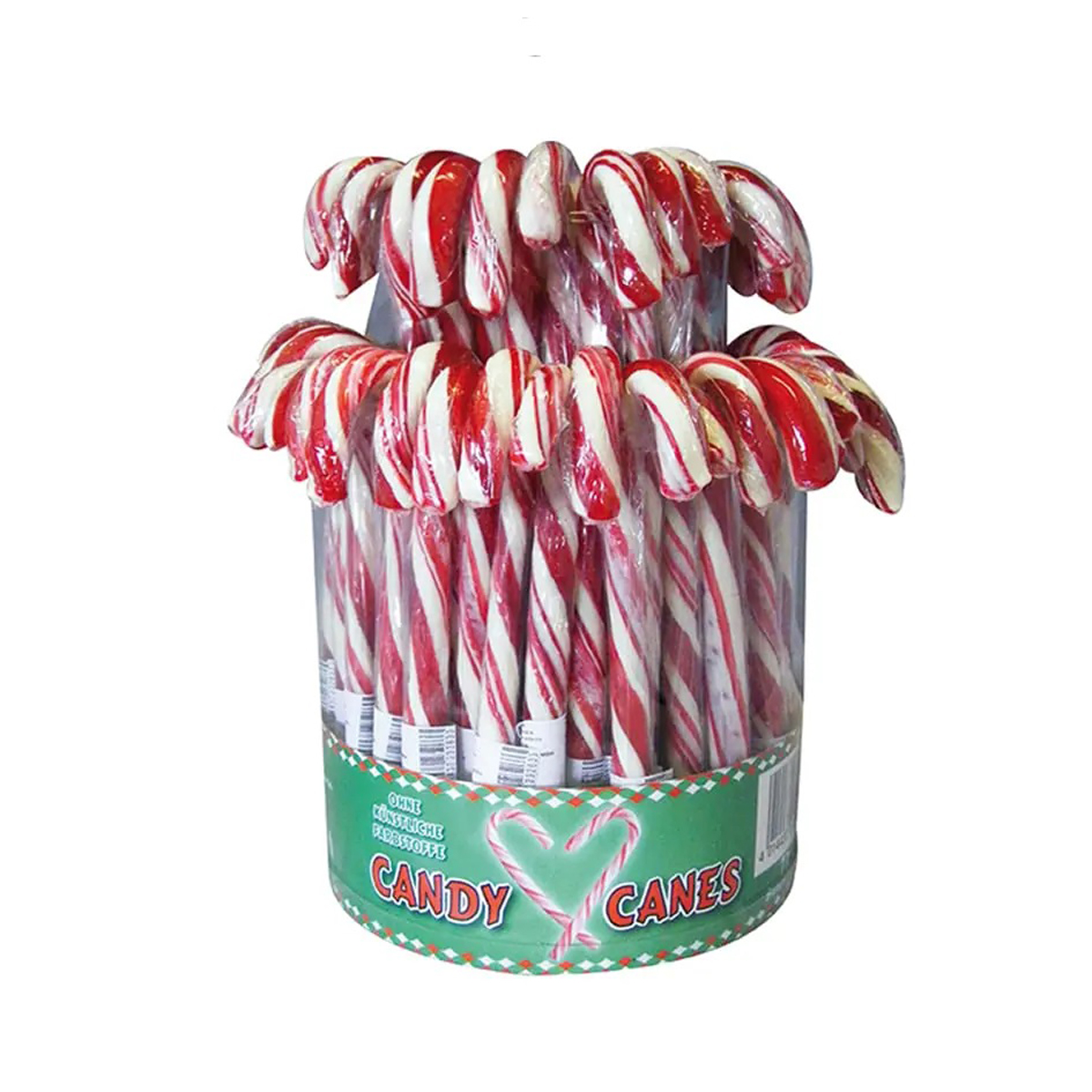 Candy Can Rot Weiß Zuckerstangen Schirme gebogen 72 Stück 1008g