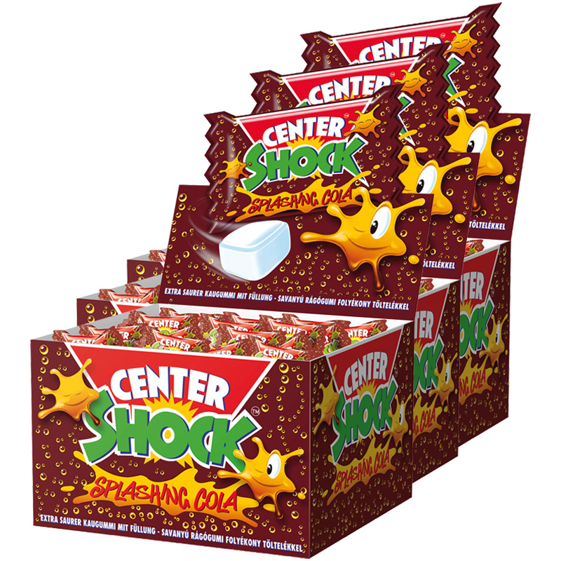 Center Shock Cola saurer Kaugummi mit flüssiger Füllung 400g 3er Pack