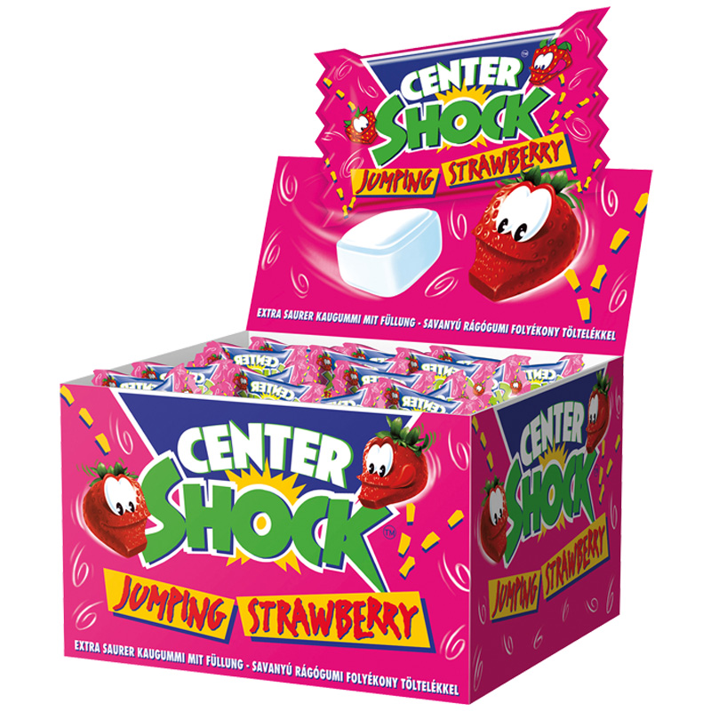 Center Shock Jumping Strawberry Erdbeer super saures Kaugummi 400g
