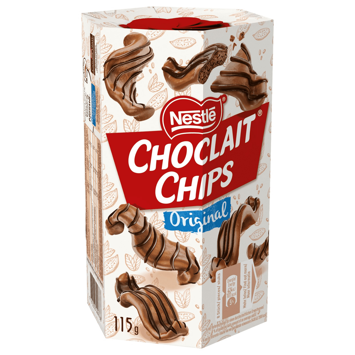 Choclait Chips Original Knuperchips mit Schokoladenüberzug 115g