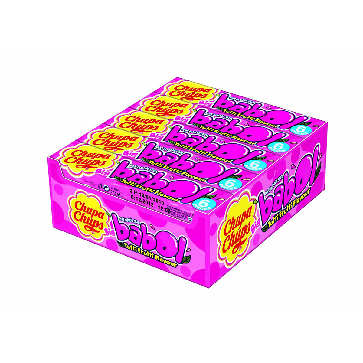 Chupa Chups Big Babol Tutti Frutti Geschmack Kaugummi 27g 20er Pack
