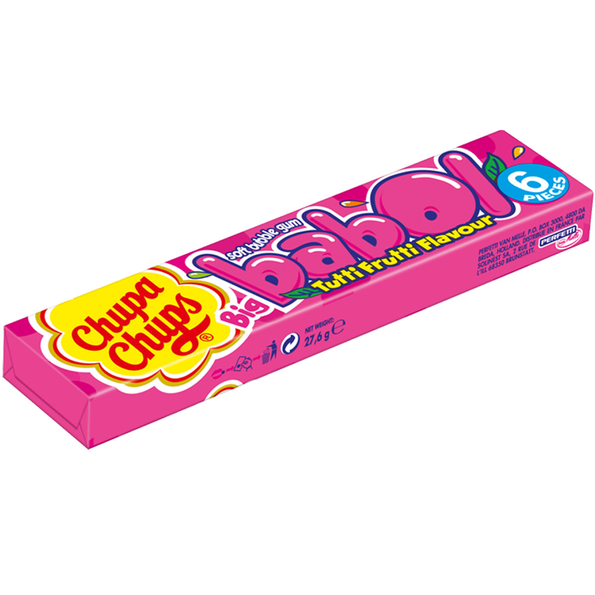 Chupa Chups Big Babol Tutti Frutti Geschmack Kaugummiwürfel 27g