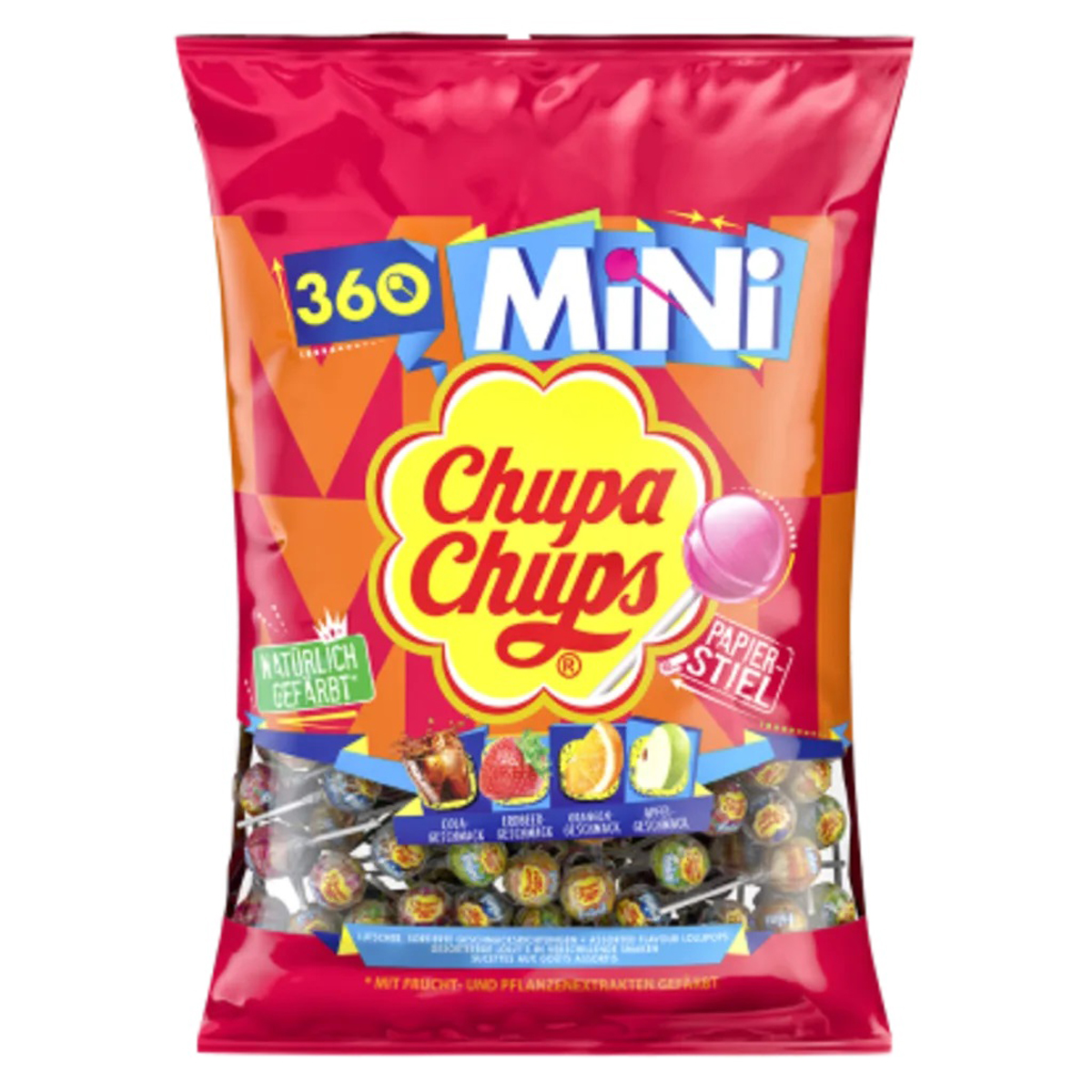 Chupa Chups Mini Lutscher 4 Sorten Lollies im Nachfüllbeutel 2160g