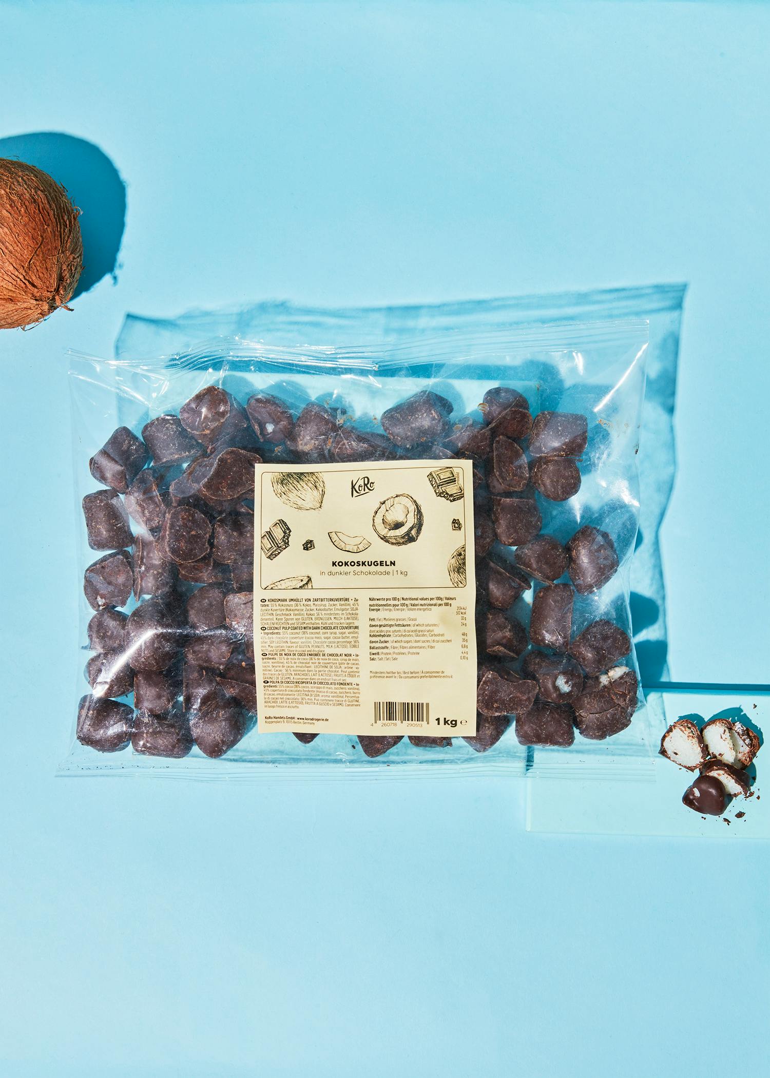 Coconut balls with dark chocolate 1kg