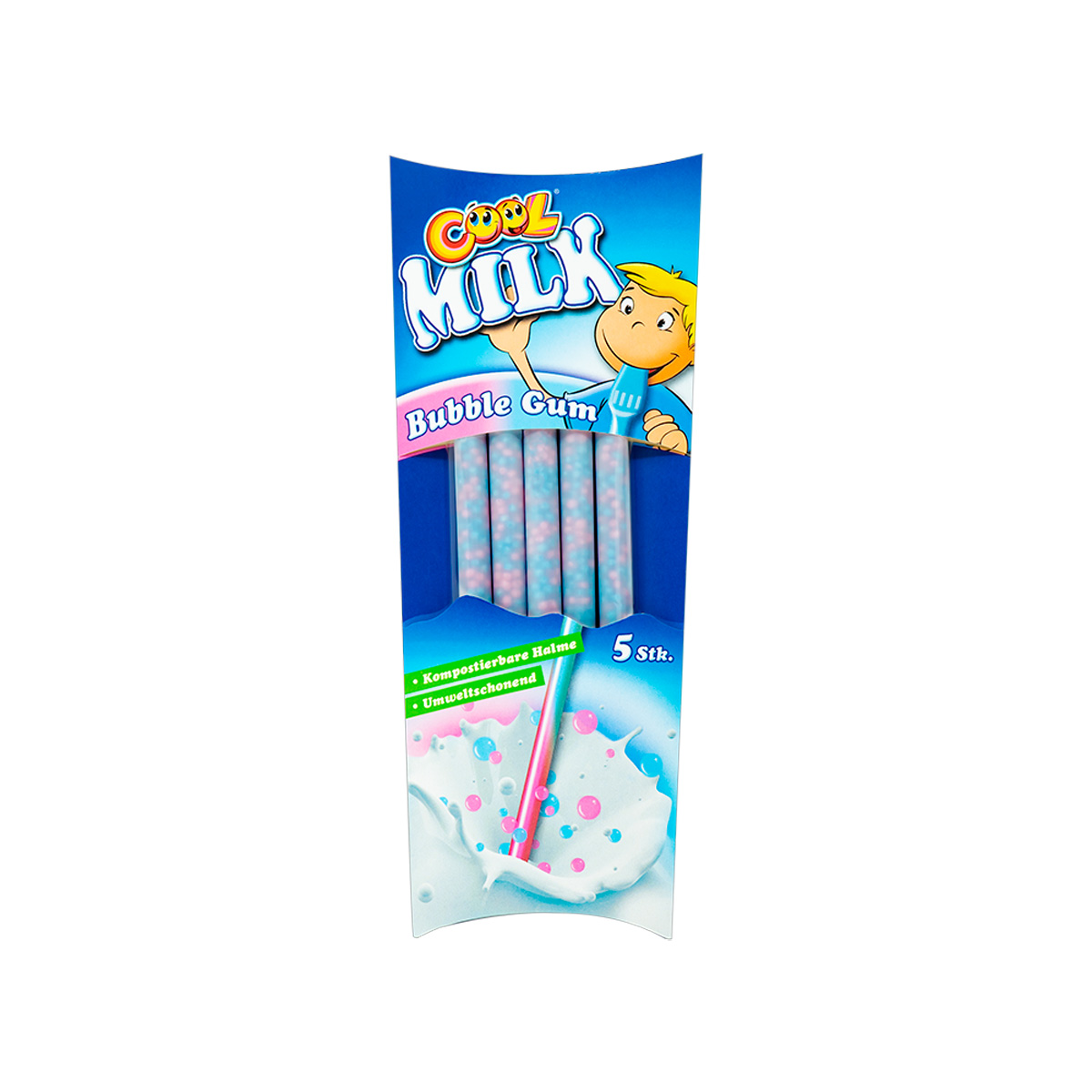 Cool Milk Trinkhalm Bubble Gum Kaugummi zum Trinken 5 Stück 30g