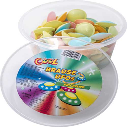 Cool Prickelnde Mini Ufo Oblaten mit Brausefüllung 100 Stück 127g