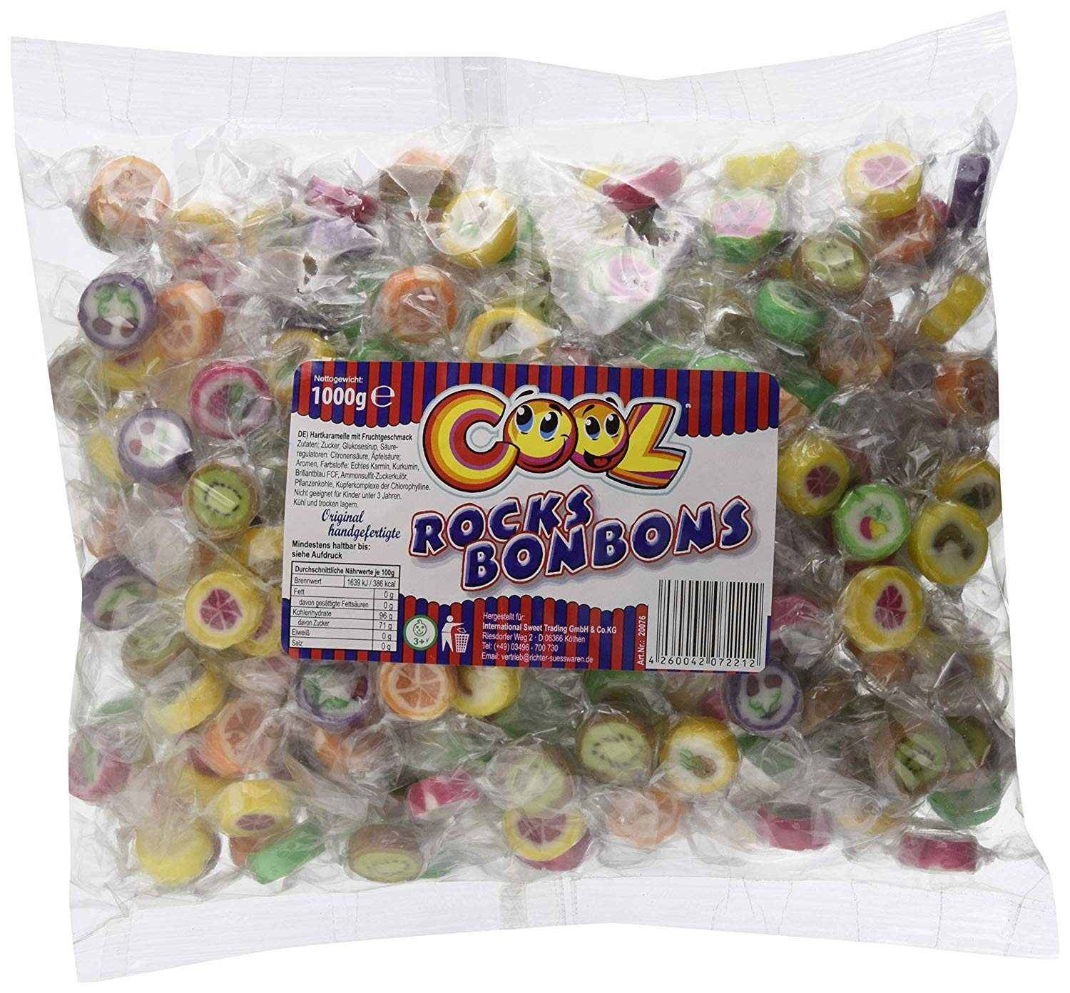 Cool Rocks Bonbons Hartkaramelle mit Fruchtgeschmack im Beutel 1000g