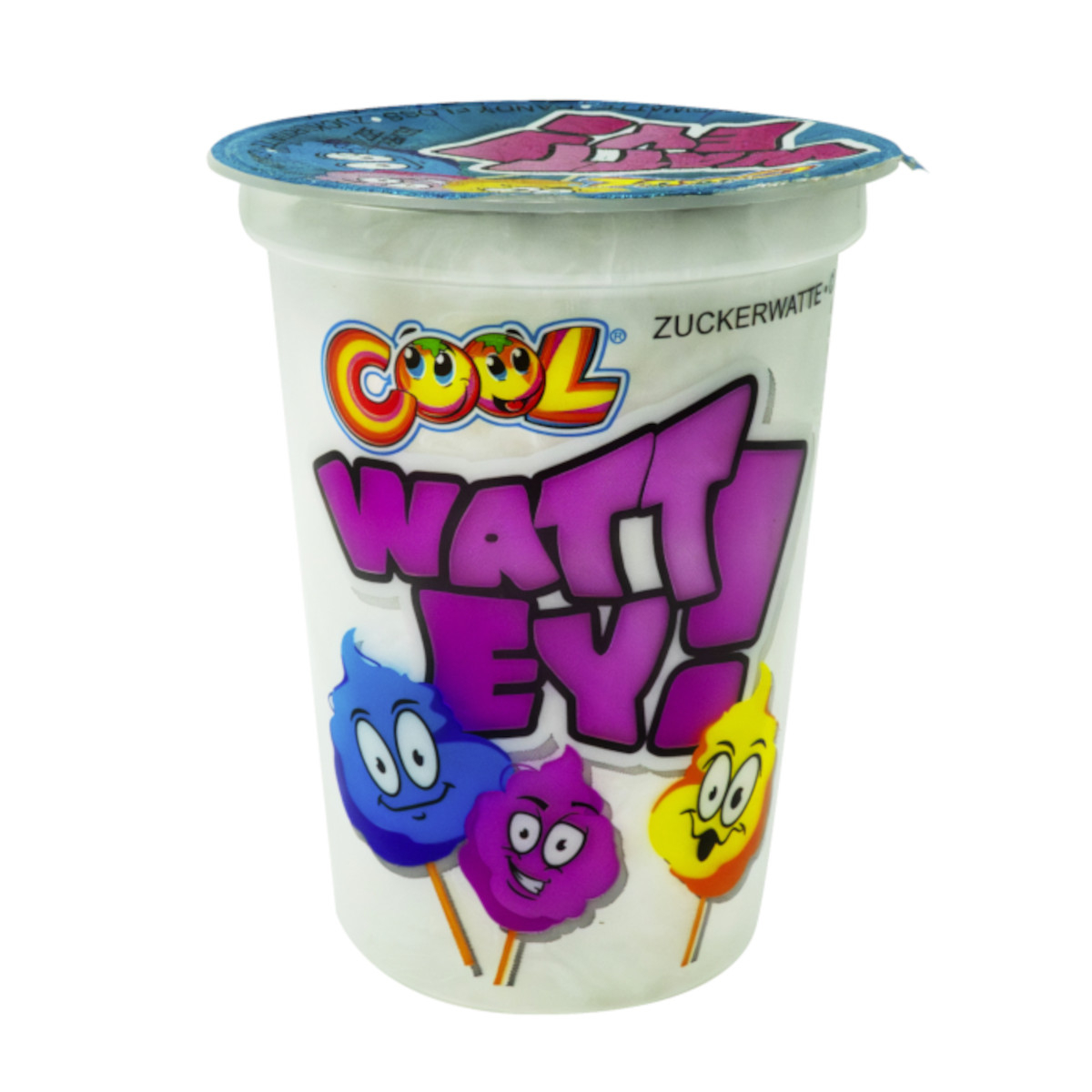 Cool Watt Ey Zuckerwatte im Becher süßer Snack verschiedene Farben 20g