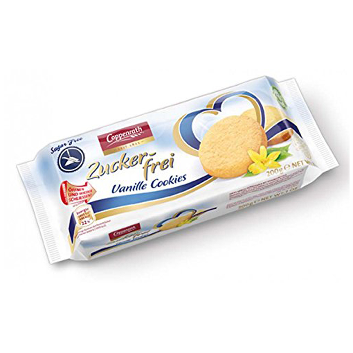 Coppenrath Zuckerfreies zartes Mürbegebäck Vanille Cookies 200g