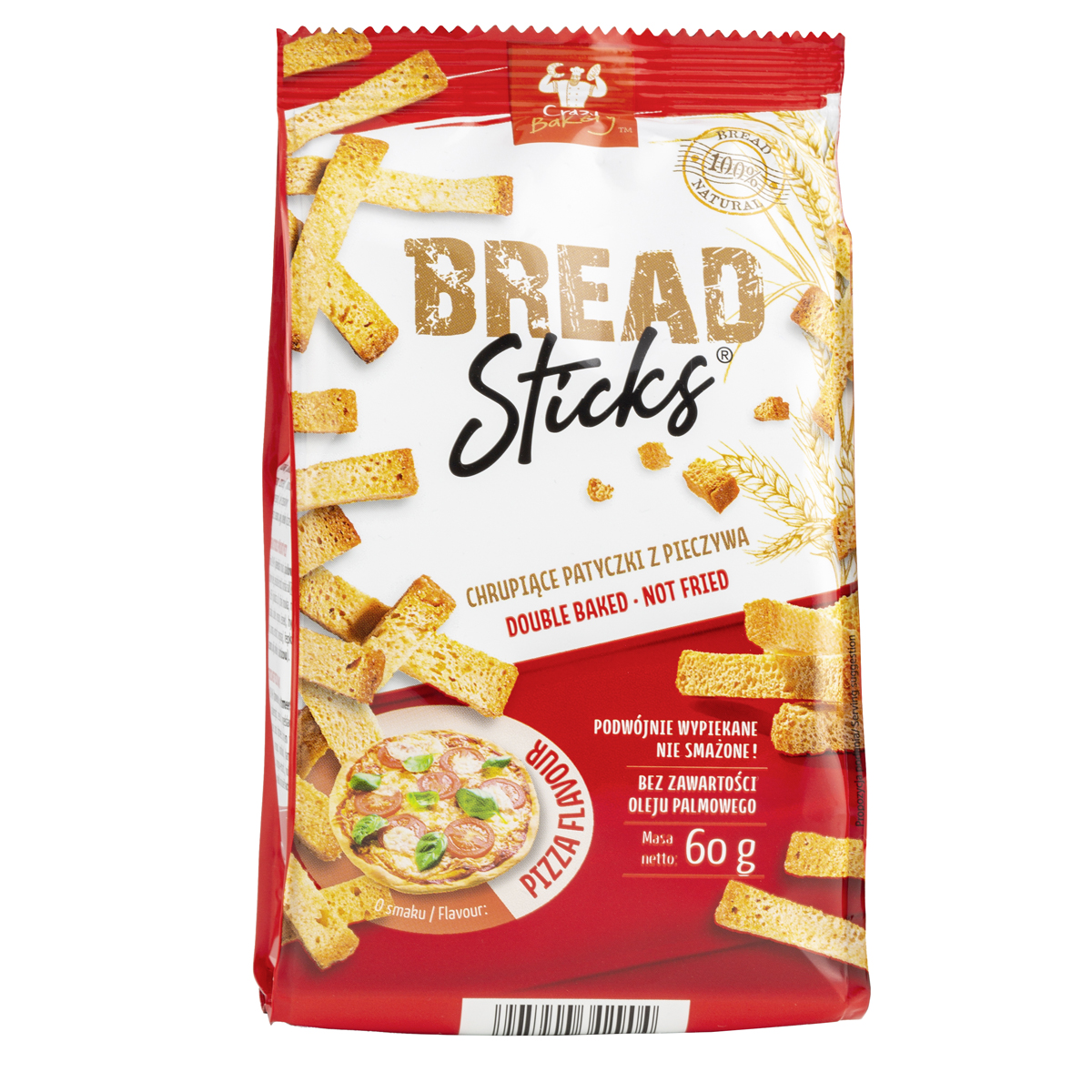 Crazy Bakery Bread Sticks mit dem Pizza Geschmack ofengebacken 60g