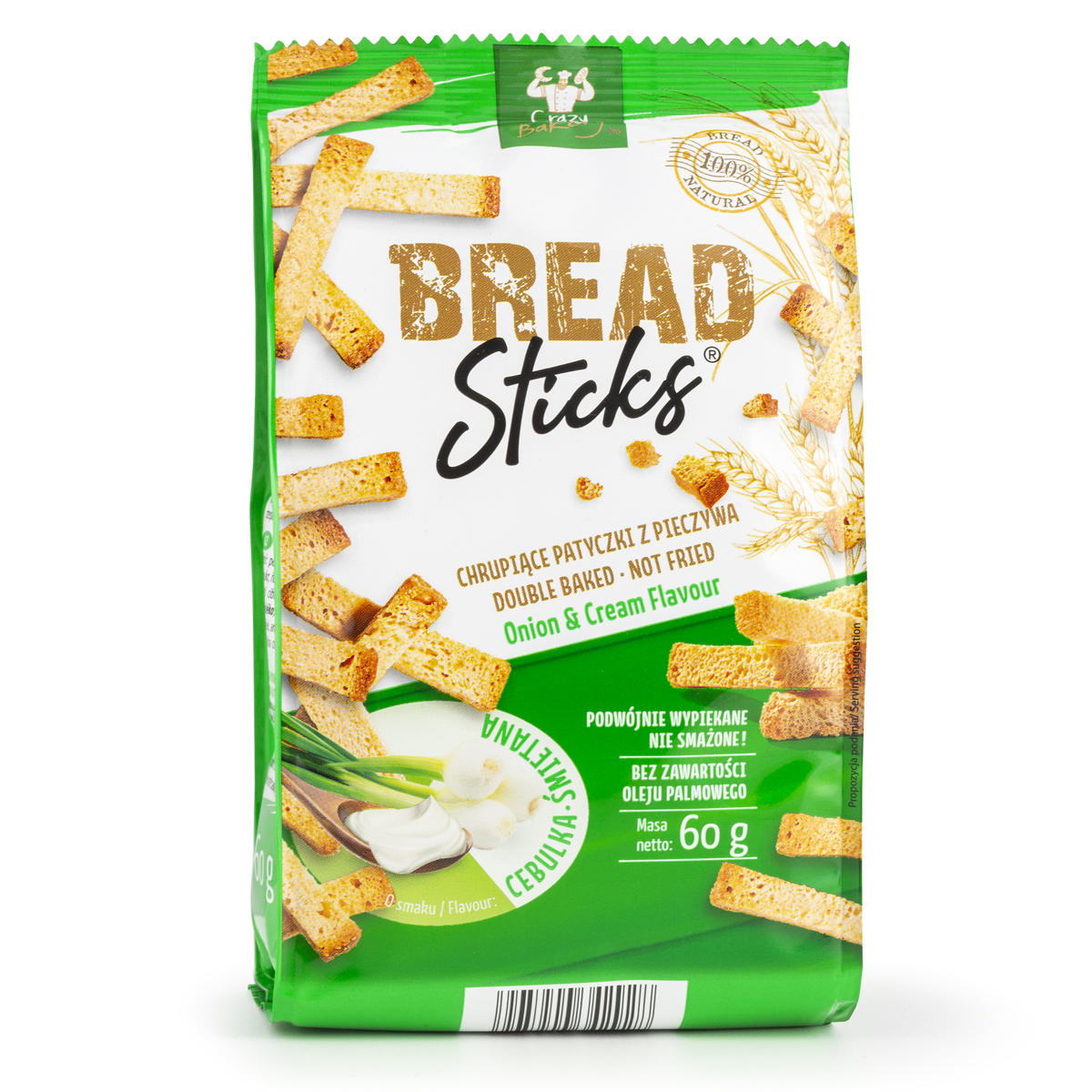 Crazy Bakery Bread Sticks mit den Zwiebel Cream Geschmack 60g