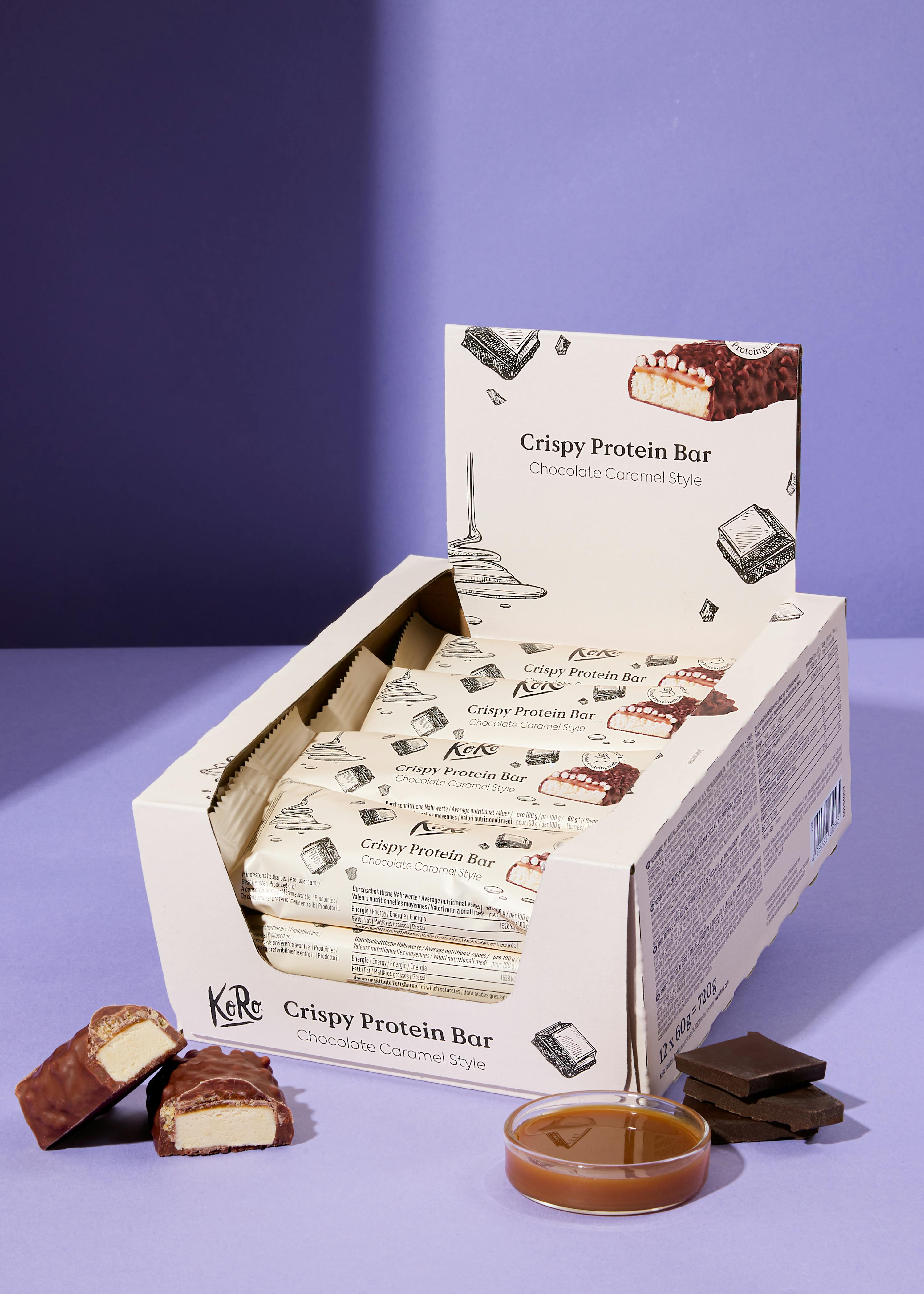 Crispy chocolate and caramel protein bar 12 x 60g