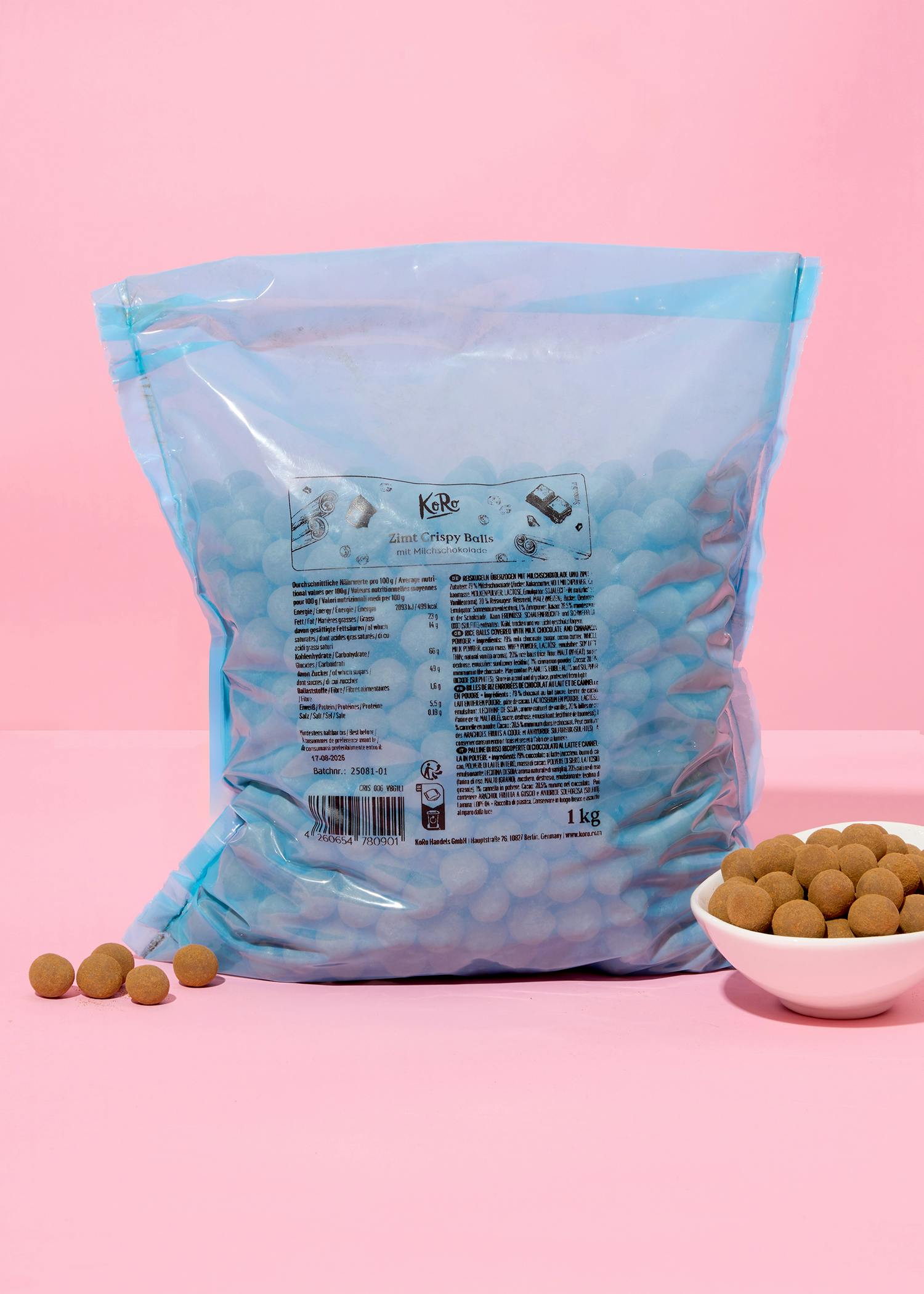 Crispy cinnamon balls with milk chocolate 1kg