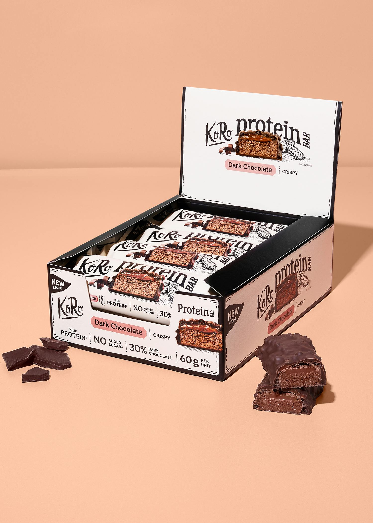 Crispy dark chocolate protein bar 12 x 60g