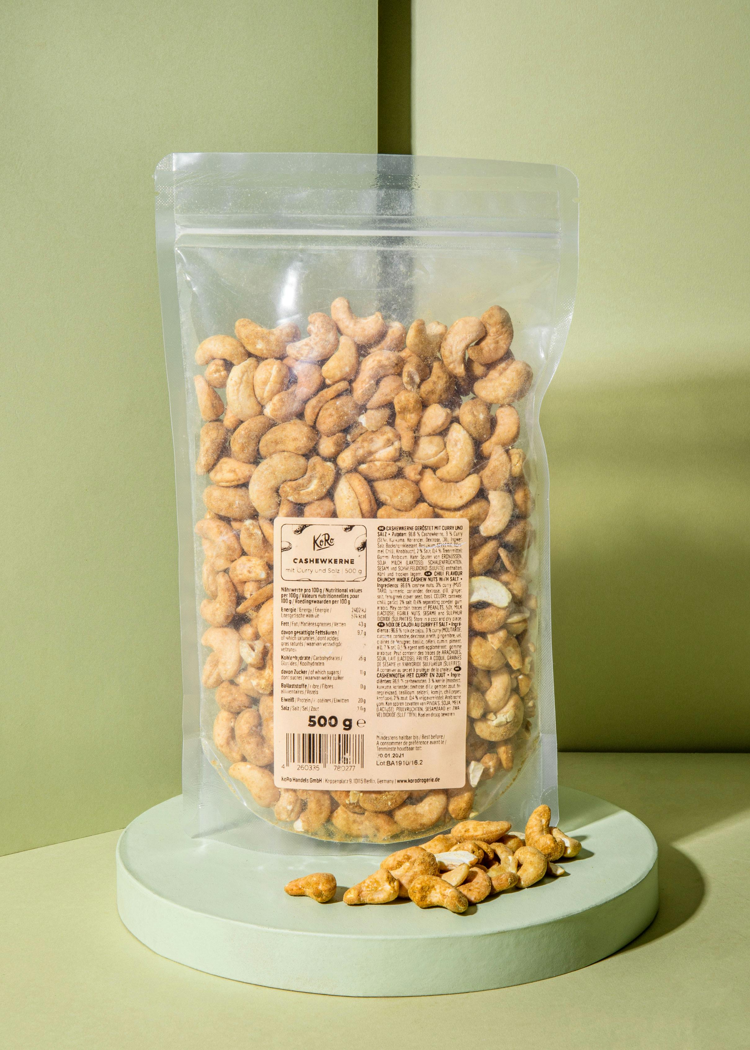 Curry cashew nuts without additives 500g