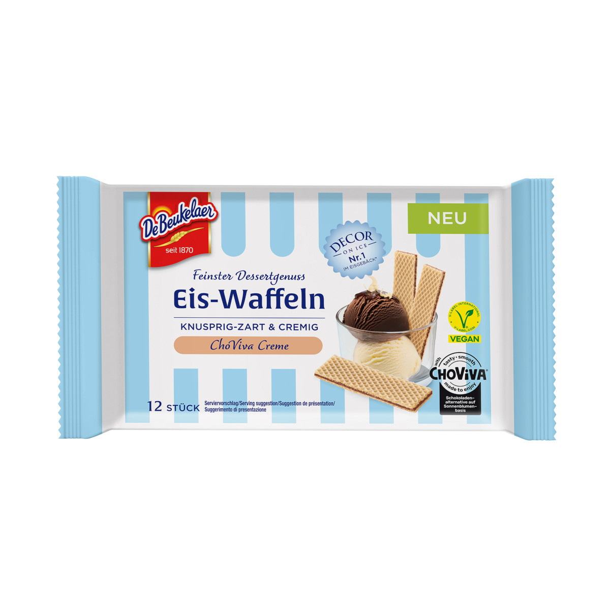 De Beukelaer Eis-Waffeln ChoViva Creme kakaofrei Packung 50g