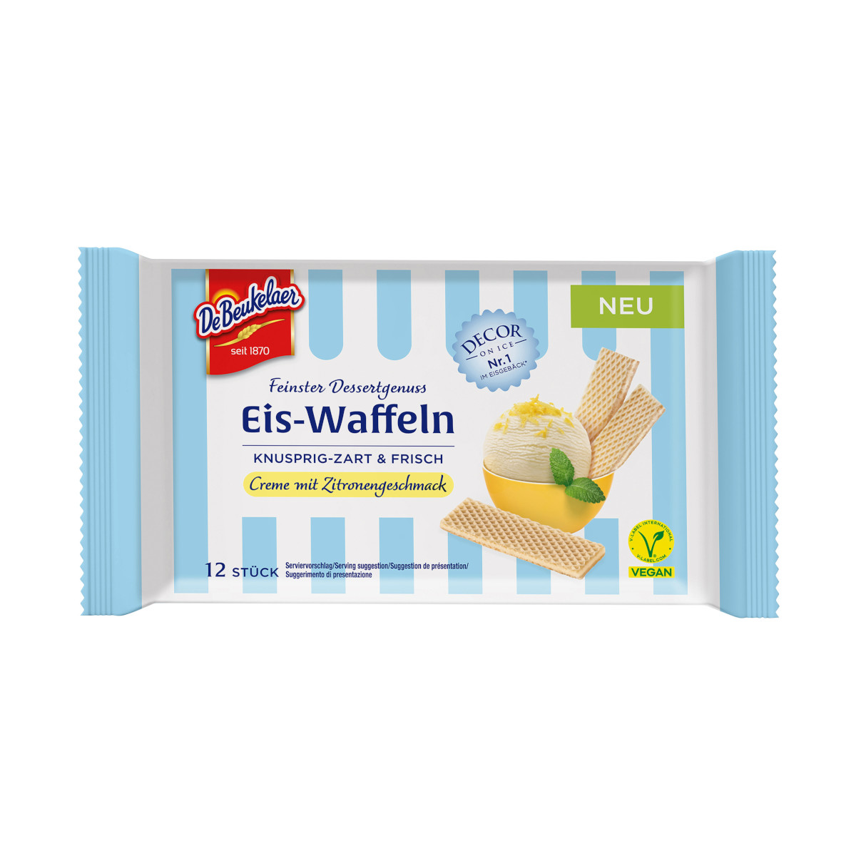 De Beukelaer Eis-Waffeln Creme mit Zitronengeschmack Packung 50g