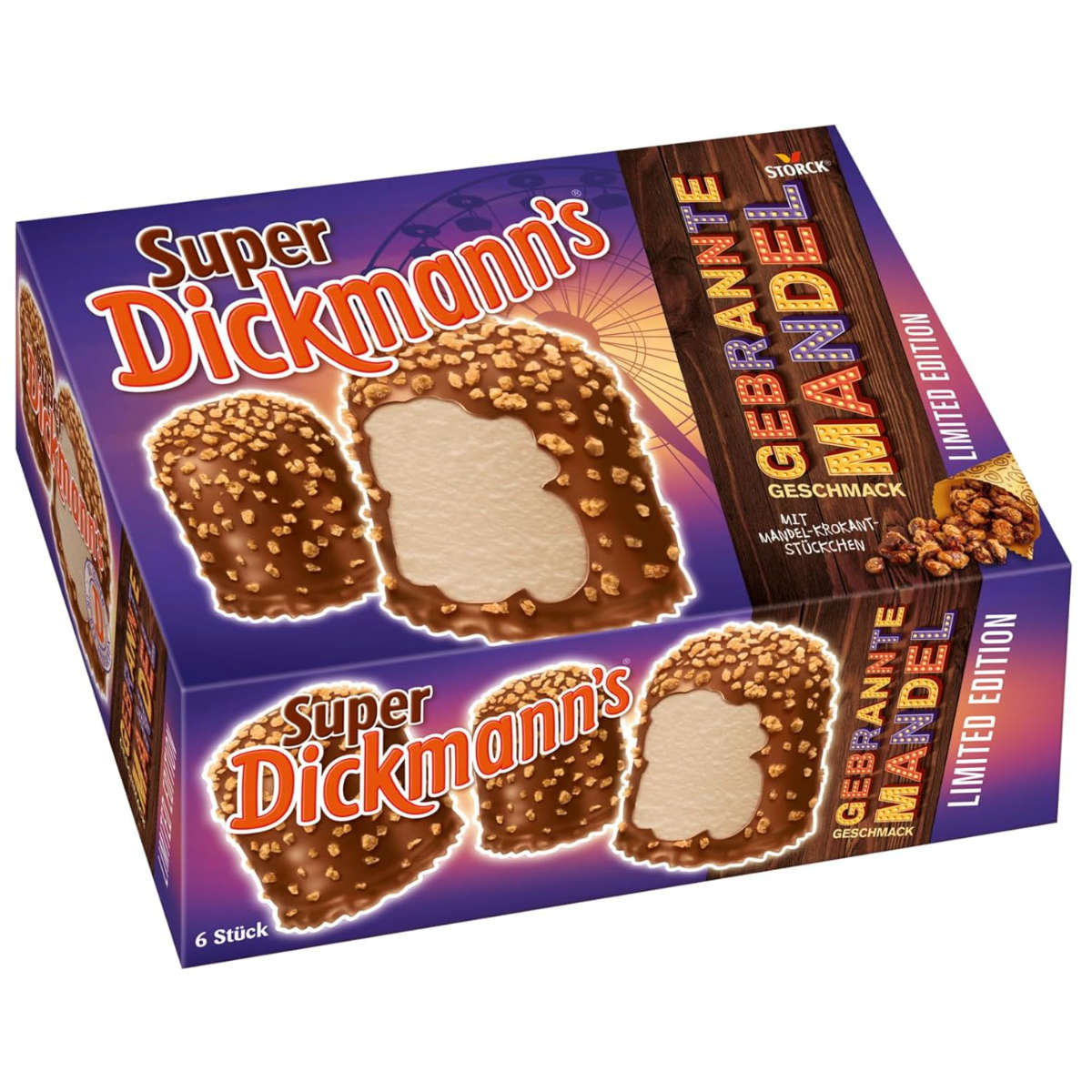 Dickmanns Super dicke Schokoküsse mit gebrannten Mandeln 6er 168g