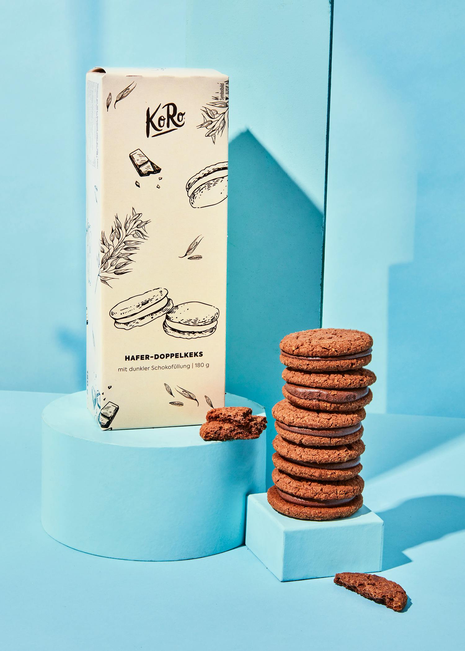 Double oat cookies with chocolate filling 180g