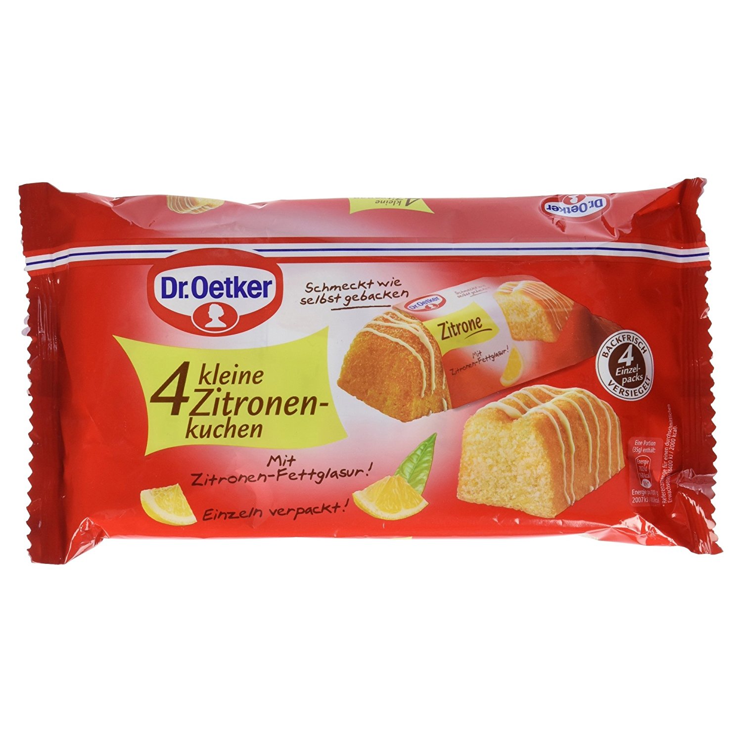 Dr. Oetker Zitronenkuchen fertig gebacken mit Zitronenfettglasur 140g