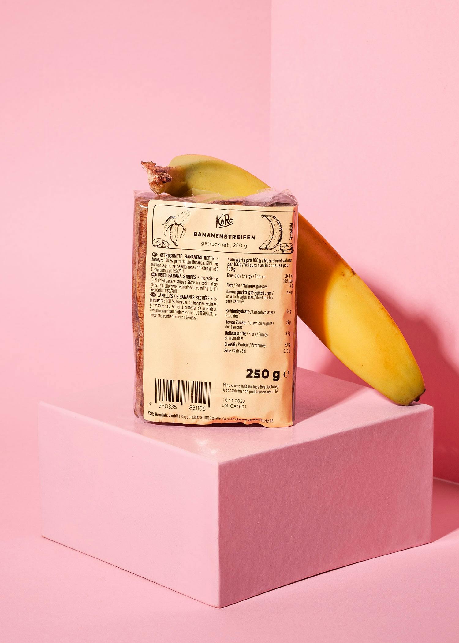 Dried banana stripes 250g