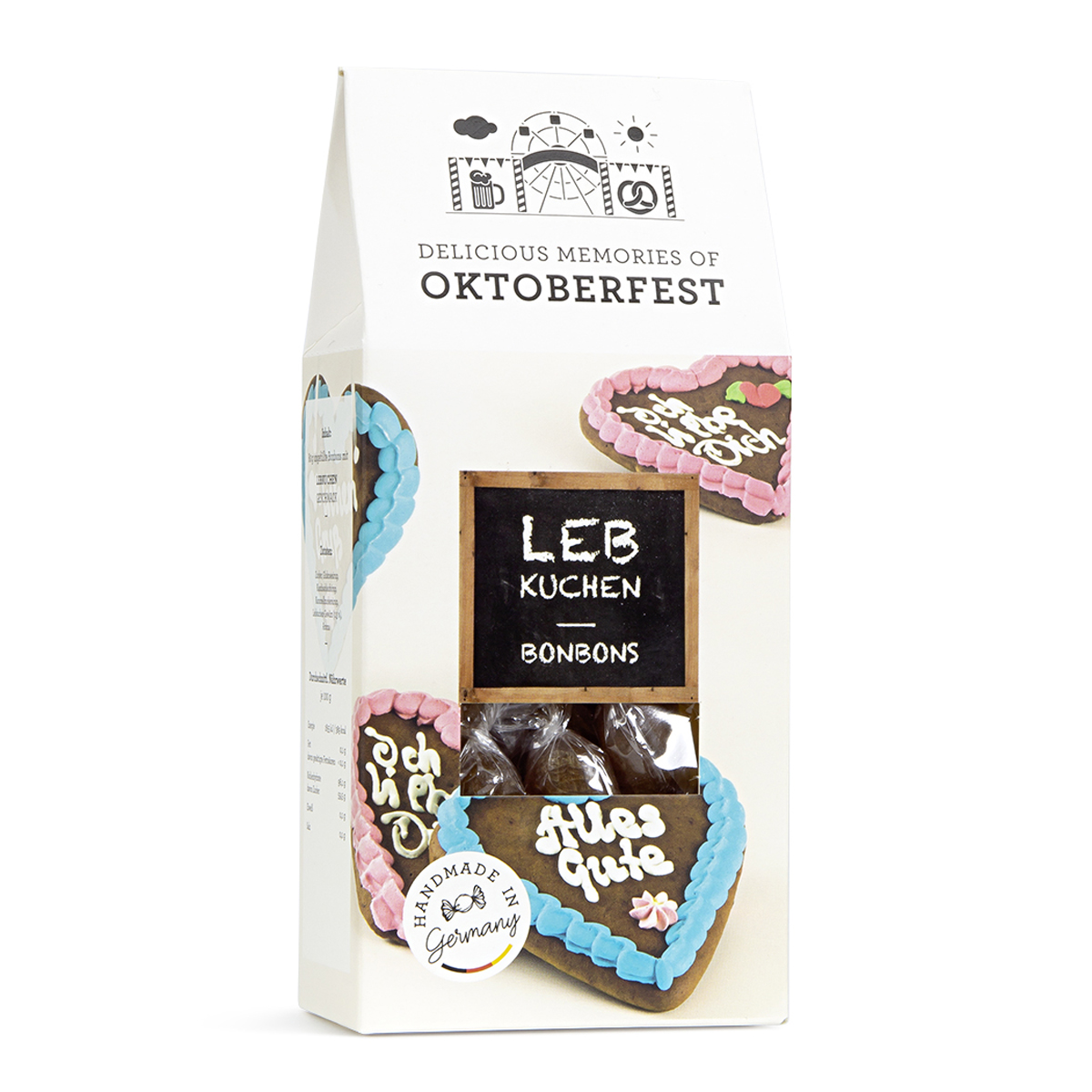 Edel Bonbons mit süßem Lebkuchen Geschmack in einer Giebelbox 80g