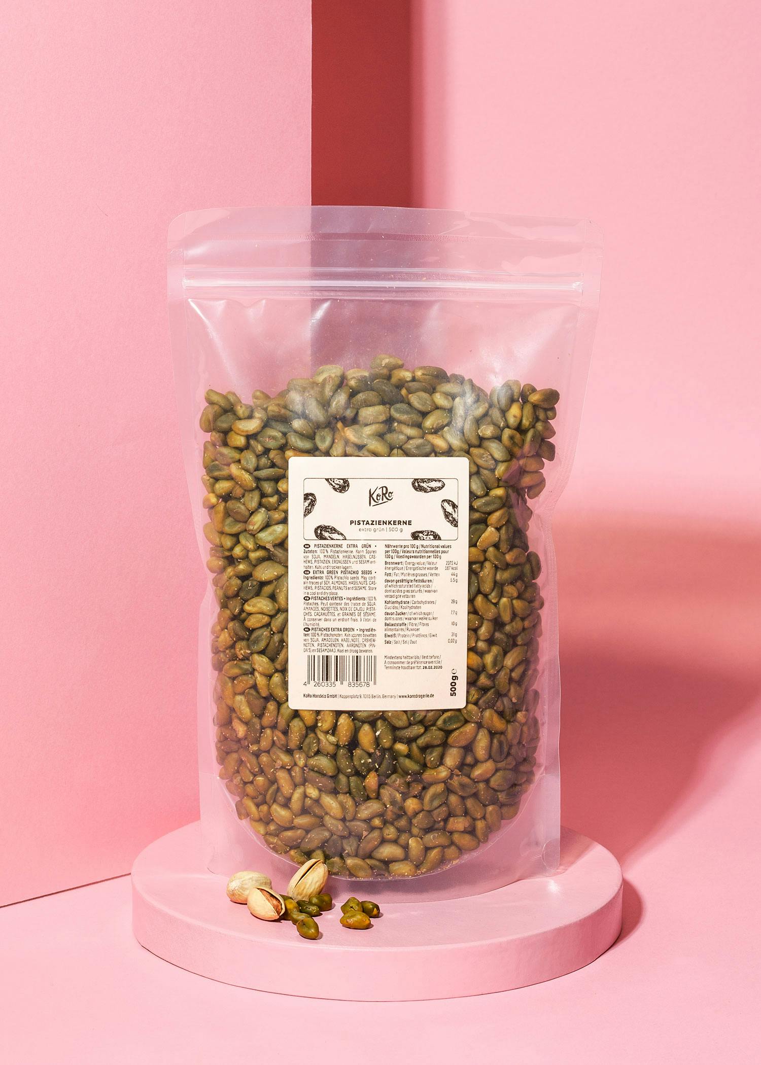 Extra green pistachios 500g