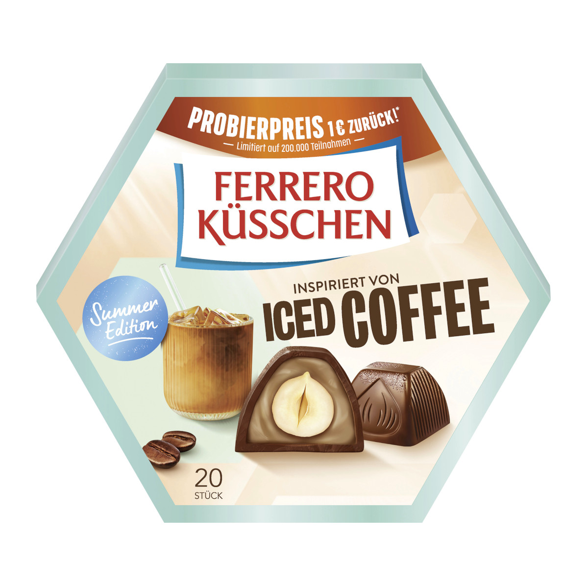 Ferrero Küsschen Iced Coffee Sommer Edition 20er Packung 190g