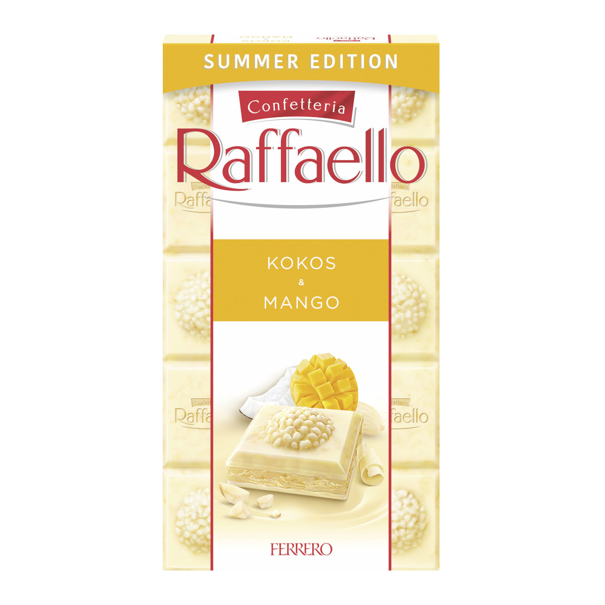 Ferrero Raffaello Tafel Kokos und Mango Sommergenuss Packung 90g