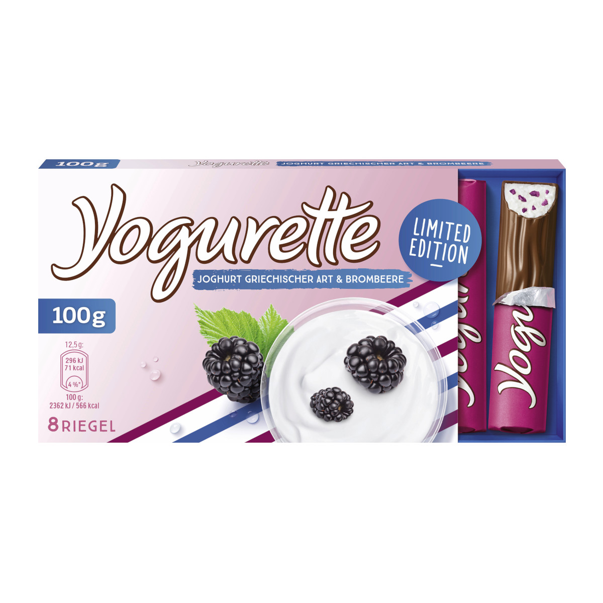 Ferrero Yogurette Joghurt Griechische Art Brombeere 8 Riegel 100g