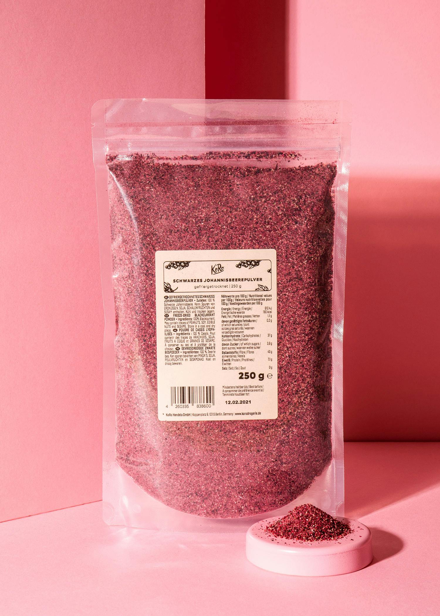 Freeze-dried black currant powder 250g