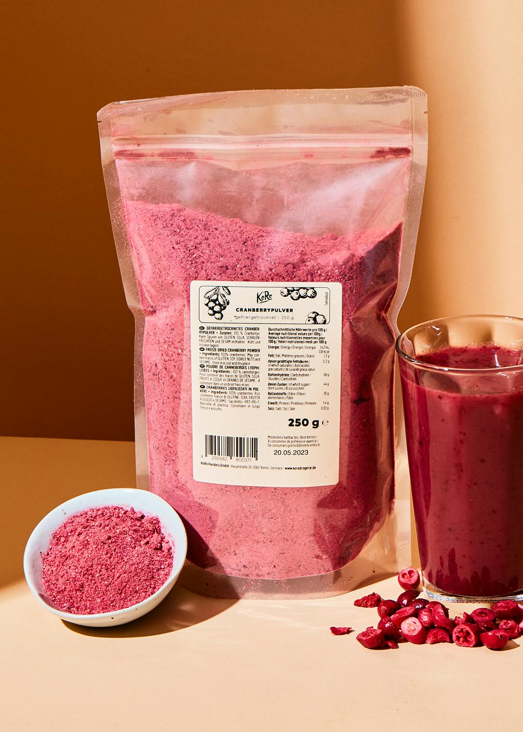 Freeze-dried cranberry powder 250g