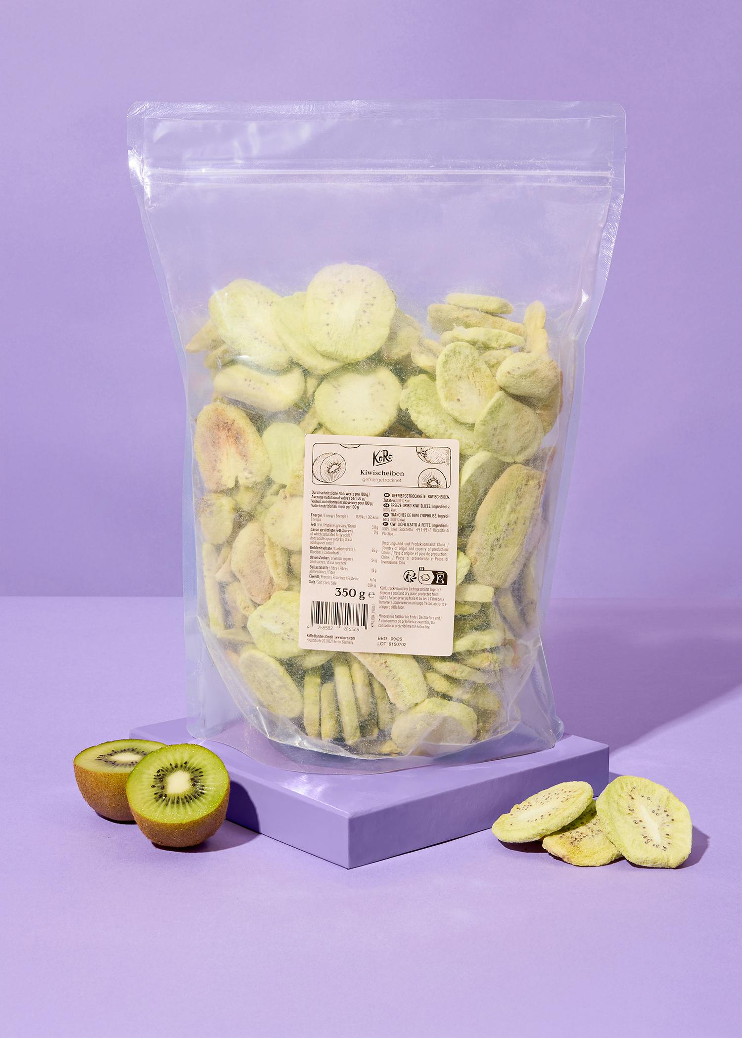 Freeze-dried kiwi slices 350g