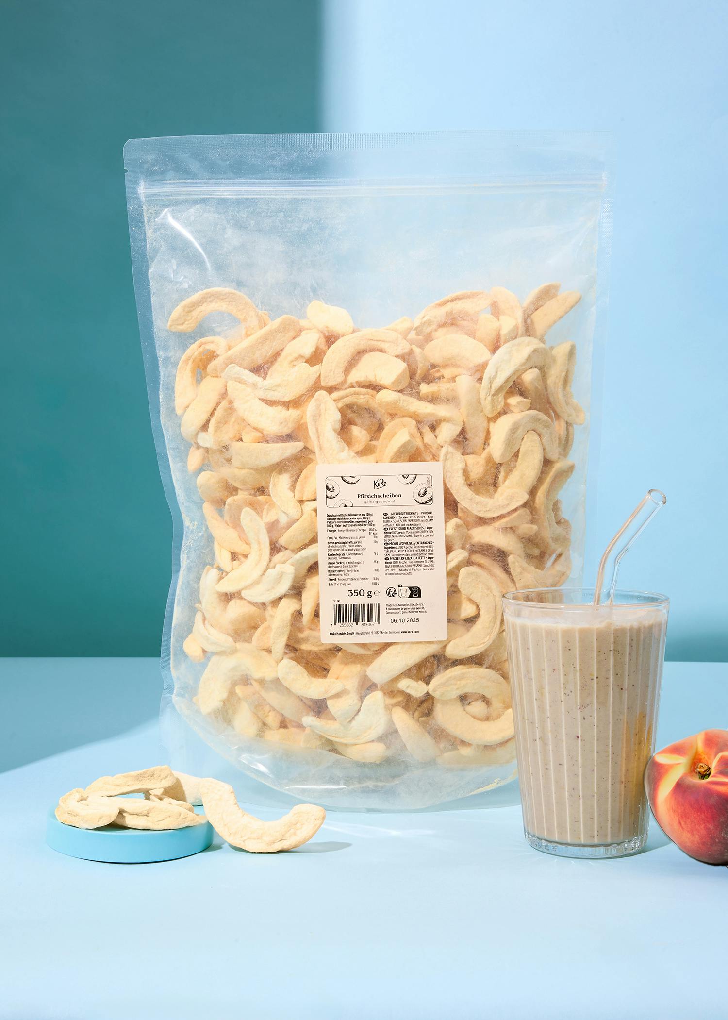 Freeze-dried peach slices 350g