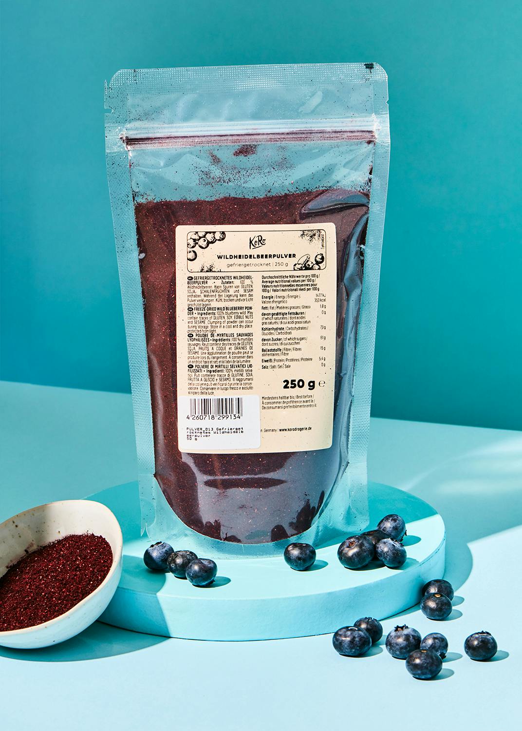 Freeze-dried wild blueberry powder 250g