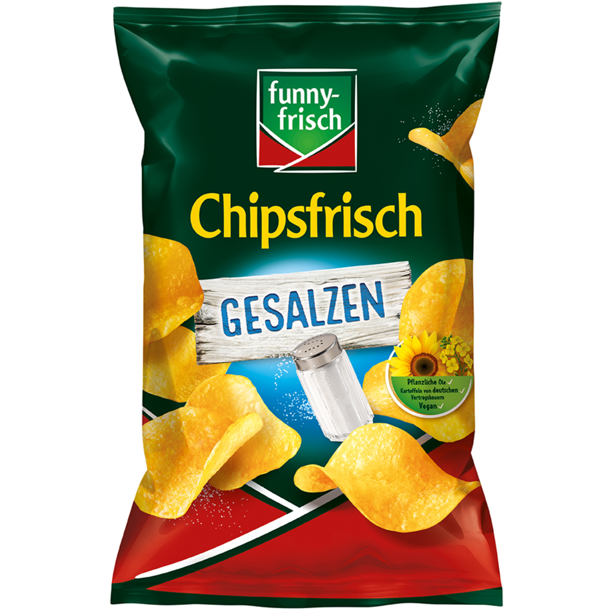 funny frisch Chipsfrisch gesalzen Kartoffelgenuss mit Salz 150g
