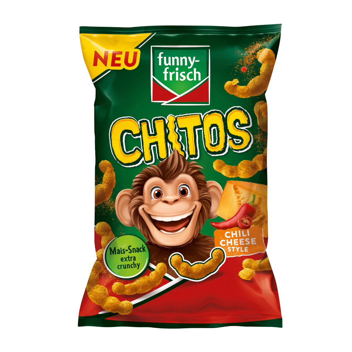 funny frisch Chitos Chili Cheese Style Maissnack Packung 80g