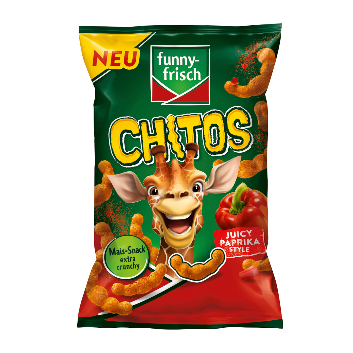 funny frisch Chitos Juicy Paprika Style Maissnack Packung 80g